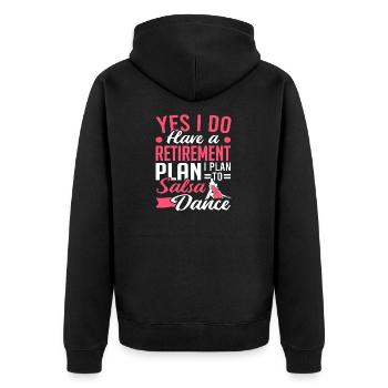 Latin Dancing Ich plane Salsa Tanz Salsa - Unisex Premium Bio Zip Hoodie - Schwarz - Hinten - Nico (187cm)