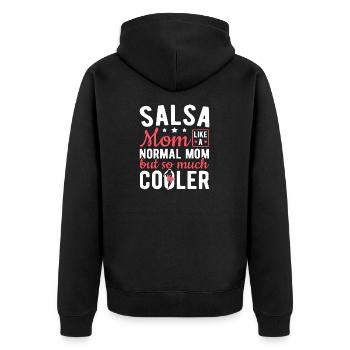 Latin Dance Salsa Mom Much Cooler Salsa - Unisex Premium Organic Zip Hoodie - black - Back - Nico (187cm)