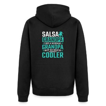 Salsa Grand-père Beaucoup plus cool Danse latine Sala - Veste à capuche bio Premium Unisexe - noir - Dos - Nico (187cm)