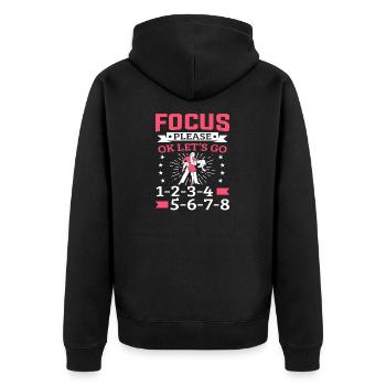 Salsa Dancer Focus Please Ok Let’s Go Salsa - Unisex Premium Organic Zip Hoodie - black - Back - Nico (187cm)