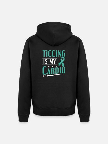 Tourettes Syndrome Ticcing Er Min Cardio Tourette - Premium økologisk unisex-hættejakke - sort