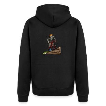 Cyclists Cycling Bicycle Skeleton Bicycle - Unisex Premium Organic Zip Hoodie - black - Back - Nico (187cm)