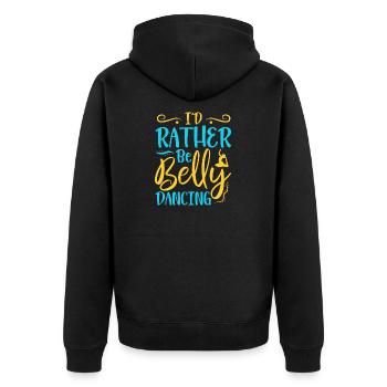 Ich wäre lieber Bauchtanz Bauchtanz - Unisex Premium Bio Zip Hoodie - Schwarz - Hinten - Nico (187cm)