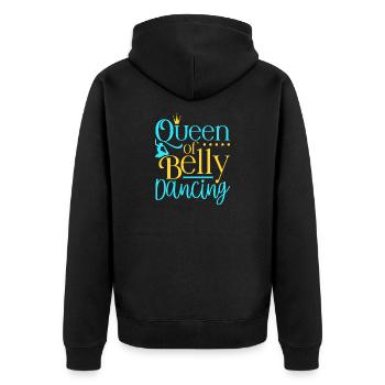 Bauchtänzerin Königin des Bauchtanzes - Unisex Premium Bio Zip Hoodie - Schwarz - Hinten - Nico (187cm)