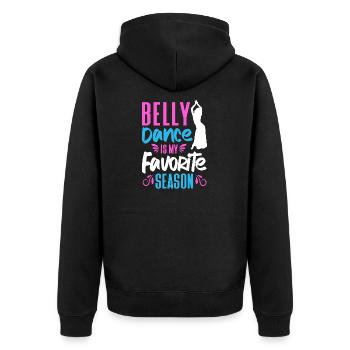 Bauchtanz ist meine Lieblingssaison Bauchtanz - Unisex Premium Bio Zip Hoodie - Schwarz - Hinten - Nico (187cm)