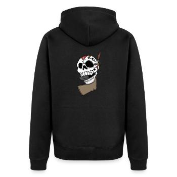 Joueur de hockey sur glace Skull Skeleton Hockey - Veste à capuche bio Premium Unisexe - noir - Dos - Nico (187cm)