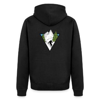 Skifahren Ski Ski Ski Winter Sport Ski - Unisex Premium Bio Zip Hoodie - Schwarz - Hinten - Nico (187cm)