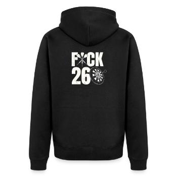 Dart Board Dart Player Flying Arrow 26 Darts - Unisex Premium Organic Zip Hoodie - black - Back - Nico (187cm)