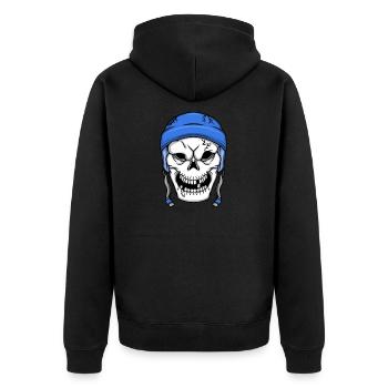 Joueur de hockey sur glace Skull Skeleton Hockey - Veste à capuche bio Premium Unisexe - noir - Dos - Nico (187cm)