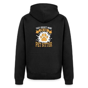 Tiersitter Sie sind nicht mein Tier sitzen - Unisex Premium Bio Zip Hoodie - Schwarz - Hinten - Nico (187cm)