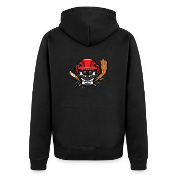 Eishockeyspieler Hockey Puck bricht Stock - Unisex Premium Bio Zip Hoodie - Schwarz - Hinten - Nico (187cm)