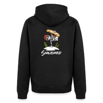 Snowboarder Winter Sports Snowboarding Skeleton - Unisex Premium Organic Zip Hoodie - black - Back - Nico (187cm)