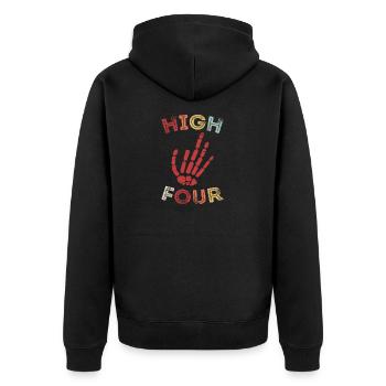 Finger Amputation High Four Finger Amputee - Veste à capuche bio Premium Unisexe - noir - Dos - Nico (187cm)
