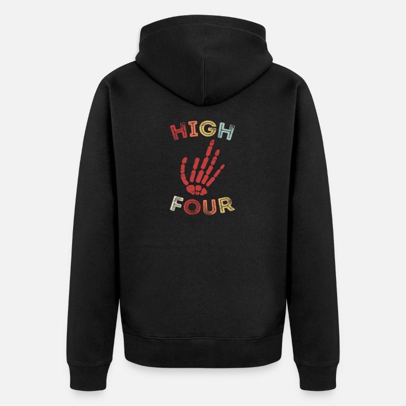 Fingeramputation Hohe Vierfingeramputation - Unisex Premium Bio Zip Hoodie - Schwarz