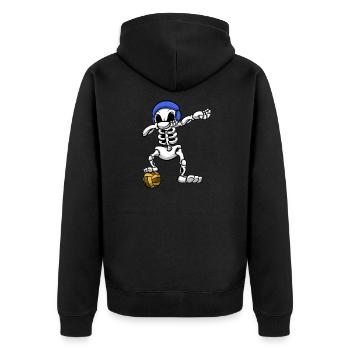 Wasserball-Teamplayer Dabbing Skeleton Wassersport - Unisex Premium Bio Zip Hoodie - Schwarz - Hinten - Nico (187cm)