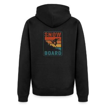 Snowboarder Winter Sports Vintage Snowboarding - Unisex Premium Organic Zip Hoodie - black - Back - Nico (187cm)