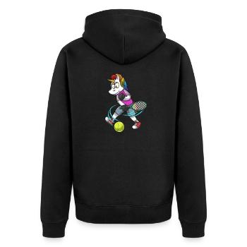 Tennis PLayer Licorne Tennis - Veste à capuche bio Premium Unisexe - noir - Dos - Nico (187cm)