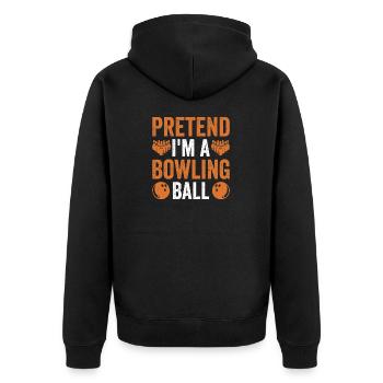 I'm A Bowling Bowling Alley Bowler Bowling - Unisex Premium Organic Zip Hoodie - black - Back - Nico (187cm)