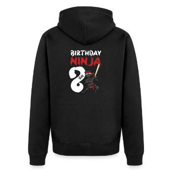 Fête d’anniversaire Ninja japonais de 8 ans Anniversaire - Veste à capuche bio Premium Unisexe - noir - Dos - Nico (187cm)