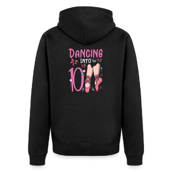 Ballettschuhe Tanzballerina 10 Ballett Geburtstag - Unisex Premium Bio Zip Hoodie - Schwarz - Hinten - Nico (187cm)