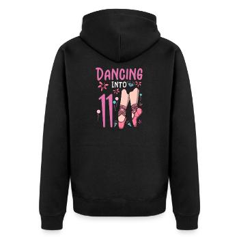 Ballettschuhe Tanzballerina 11 Ballett Geburtstag - Unisex Premium Bio Zip Hoodie - Schwarz - Hinten - Nico (187cm)