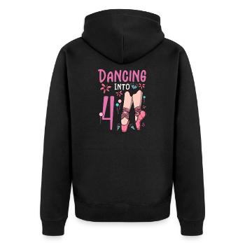 Ballettschuhe Tanzballerina 4 Ballett Geburtstag - Unisex Premium Bio Zip Hoodie - Schwarz - Hinten - Nico (187cm)