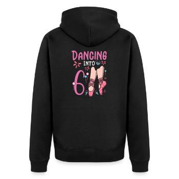 Ballettschuhe Tanzballerina 6 Ballett Geburtstag - Unisex Premium Bio Zip Hoodie - Schwarz - Hinten - Nico (187cm)