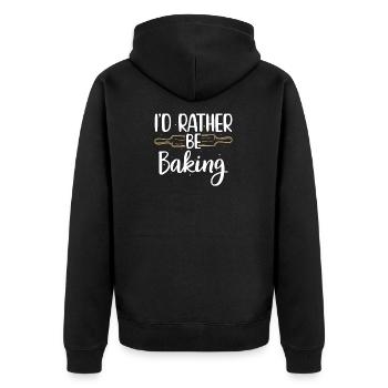 I'd Rather Be Baking Funny Cooks Bakers - Veste à capuche bio Premium Unisexe - noir - Dos - Nico (187cm)