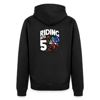 Fahren in 5 Geburtstag Fahrer Motocross Geburtstag - Unisex Premium Bio Zip Hoodie - Schwarz - Hinten - Nico (187cm)