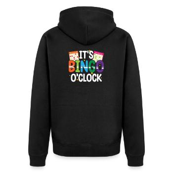 Bingo Caller Es ist Bingo O Clock Lustiges Bingo - Unisex Premium Bio Zip Hoodie - Schwarz - Hinten - Nico (187cm)