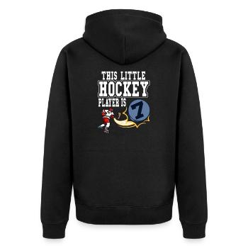 Ice Hockey Little Hockey Player Is 7 Birthday - Unisex Premium Organic Zip Hoodie - black - Back - Nico (187cm)