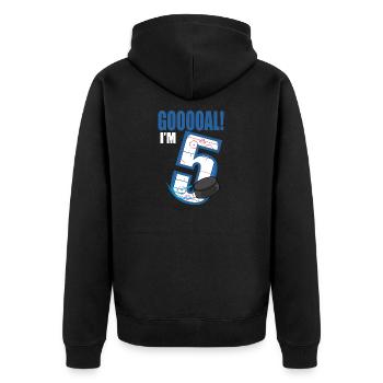Ice Hockey Goal I'm 5 Hockey Player Birthday - Unisex Premium Organic Zip Hoodie - black - Back - Nico (187cm)