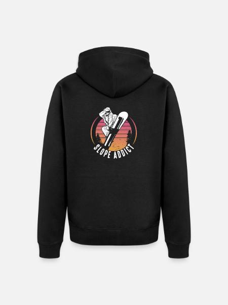 Snowboarding Slope Addict Snowboarder - Unisex Premium Organic Zip Hoodie - black