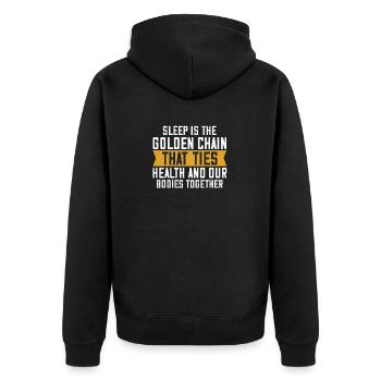 Le sommeil est la chaîne d’or qui lie la santé et - Veste à capuche bio Premium Unisexe - noir - Dos - Nico (187cm)