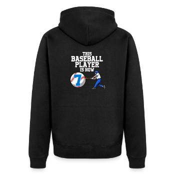 Baseball Player This Baller Is 7 Birthday Baseball - Unisex Premium Organic Zip Hoodie - black - Back - Nico (187cm)