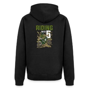 Fahren in 5 Dirt Bike Motocross Geburtstag - Unisex Premium Bio Zip Hoodie - Schwarz - Hinten - Nico (187cm)