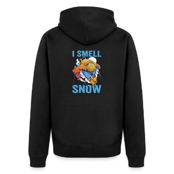 Skieur Ski alpin Descente Je sens le ski de neige - Veste à capuche bio Premium Unisexe - noir - Dos - Nico (187cm)