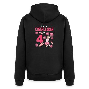 Cette pom-pom girl est 4 ans Cheerleading anniversaire - Veste à capuche bio Premium Unisexe - noir - Dos - Nico (187cm)