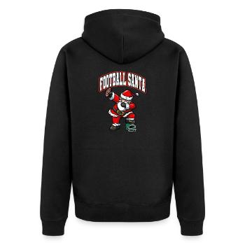 Weihnachten Jungen Männer Dabbing Santa Claus Fußball - Unisex Premium Bio Zip Hoodie - Schwarz - Hinten - Nico (187cm)