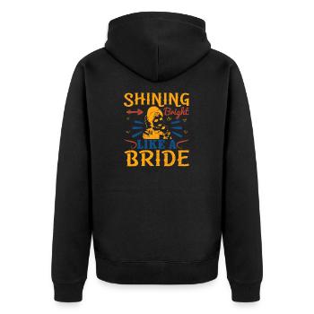Hell strahlend wie eine Braut - Unisex Premium Bio Zip Hoodie - Schwarz - Hinten - Nico (187cm)