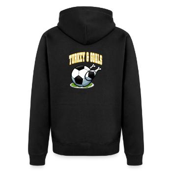 Thanksgiving Fußball Türkei und Tore - Unisex Premium Bio Zip Hoodie - Schwarz - Hinten - Nico (187cm)