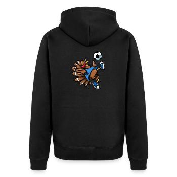 Thanksgiving Fußball Türkei Fahrrad Kick Männer Jungen - Unisex Premium Bio Zip Hoodie - Schwarz - Hinten - Nico (187cm)