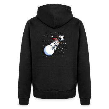 Torhüterin Snwoman Männer Jungen Fußball Weihnachten - Unisex Premium Bio Zip Hoodie - Schwarz - Hinten - Nico (187cm)