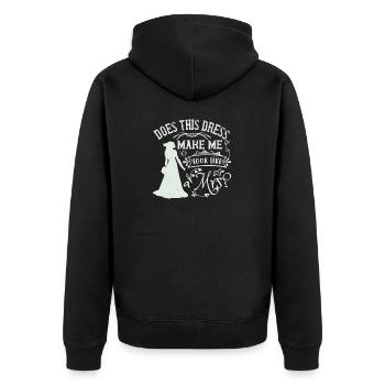 Lässt mich dieses Kleid wie eine Frau aussehen? - Unisex Premium Bio Zip Hoodie - Schwarz - Hinten - Nico (187cm)