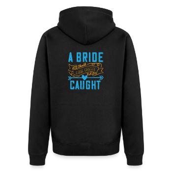 Eine Braut sollte keusch aussehen - nicht gefangen 01 - Unisex Premium Bio Zip Hoodie - Schwarz - Hinten - Nico (187cm)