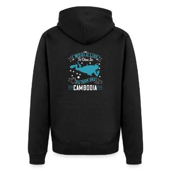 I would like to dive in Vietnam and Cambodia - Unisex Premium Organic Zip Hoodie - black - Back - Nico (187cm)