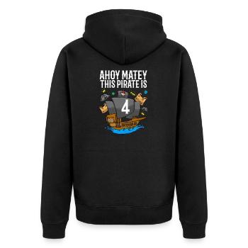 Ahoy Matey This Pirate Is 4th Pirate Birthday - Unisex Premium Organic Zip Hoodie - black - Back - Nico (187cm)