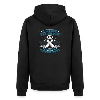 It felt so good, dive in the ocean with so many - Unisex Premium Organic Zip Hoodie - black - Back - Nico (187cm)