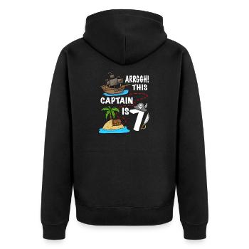 Arrggh! Ce capitaine a 7 ans d’anniversaire de pirate - Veste à capuche bio Premium Unisexe - noir - Dos - Nico (187cm)