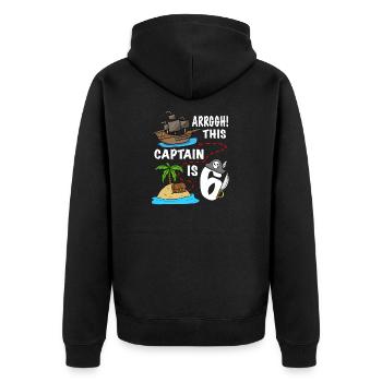 Arrggh! Ce capitaine a 6 ans d’anniversaire de pirate - Veste à capuche bio Premium Unisexe - noir - Dos - Nico (187cm)